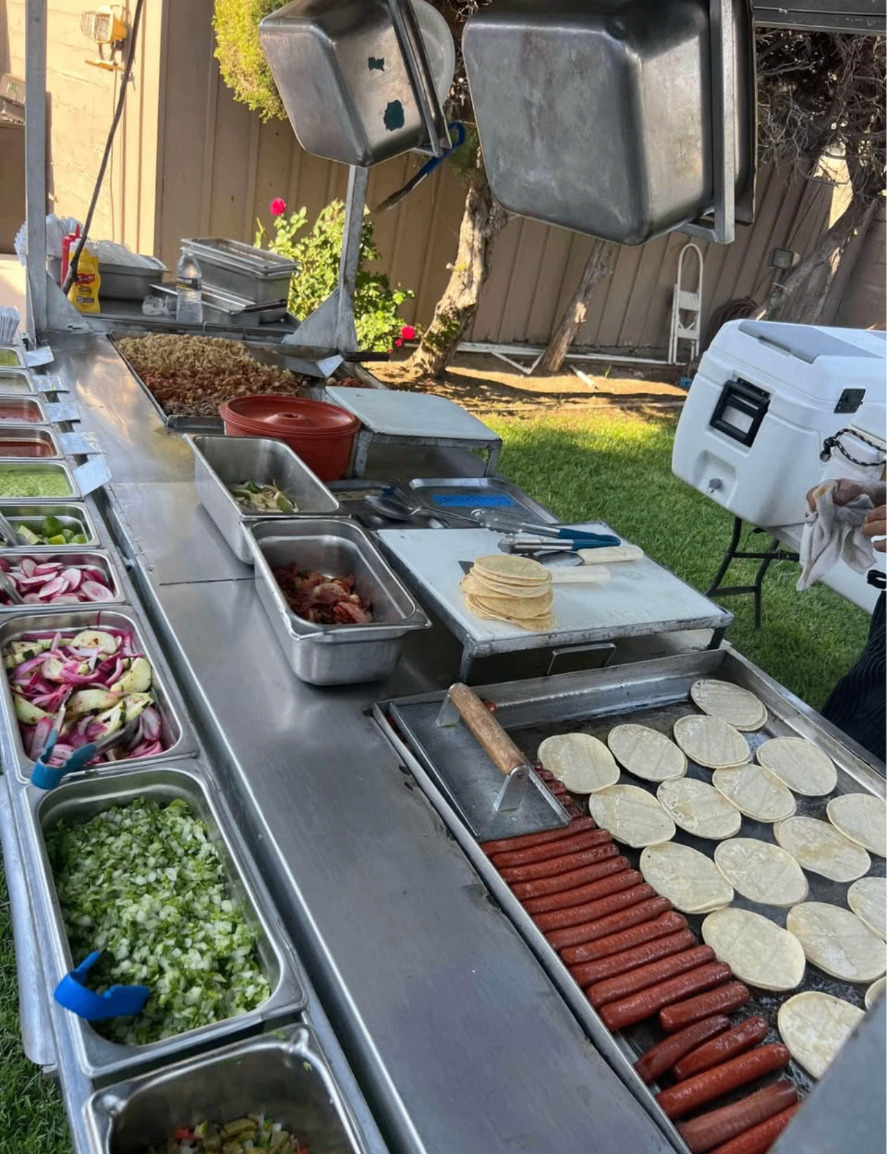 Tacos Martin grill setup
